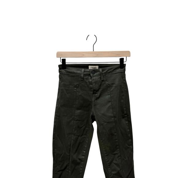L'AGENCE Beatrix Army Coated High-Rise Flared Pants Women’s Size 24‎ - Picture 3 of 11